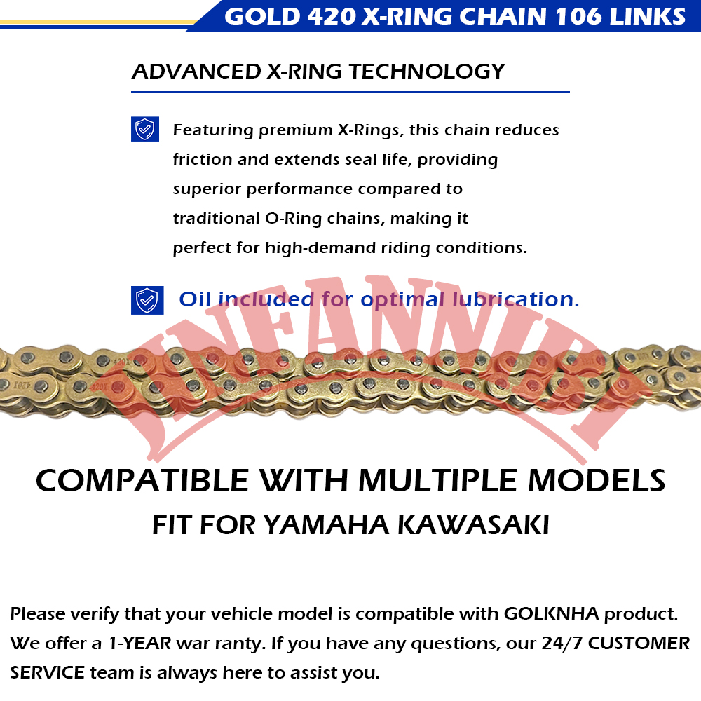 Altın 420 X-halkalı zincir 106 - Master Link Chain incelemesi ve fiyatı